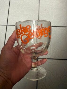 This is a vintage Lake George souvenir glass from the 1970s,